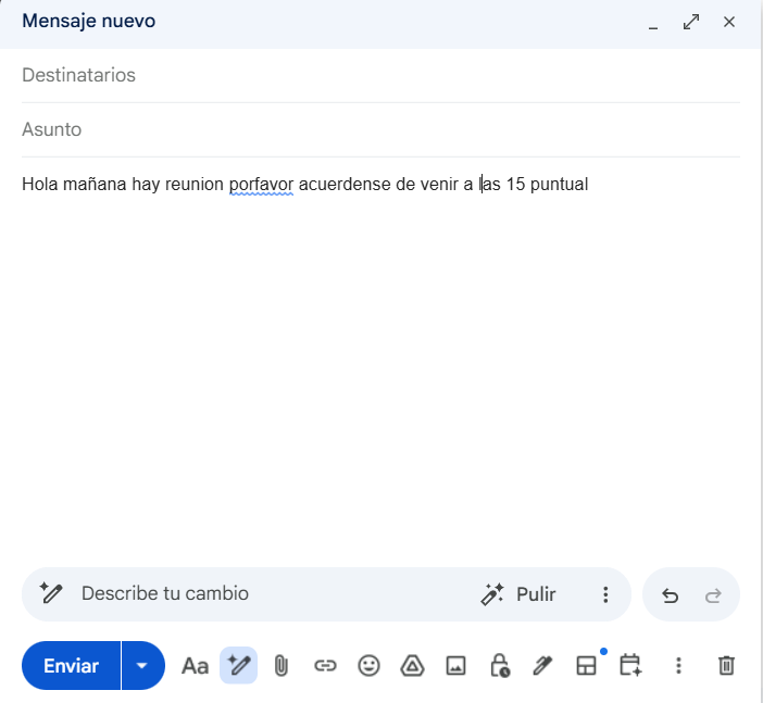 Mail redactado sin IA